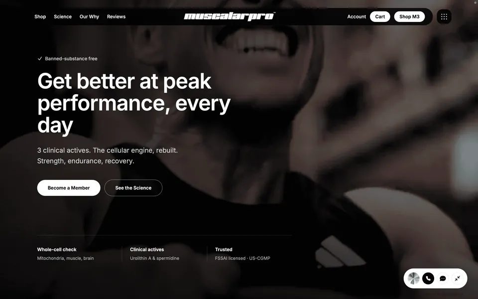Ultra endurance landing page for MuscalarPro built by Anthony Stephen Mendes.