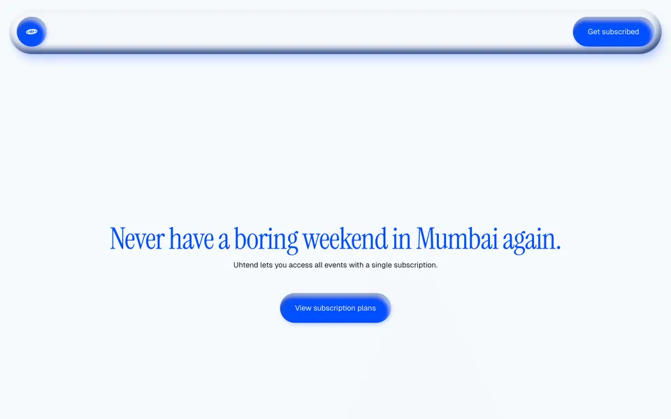 Homepage of the Uhtend website built in Framer by Anthony Stephen Mendes.